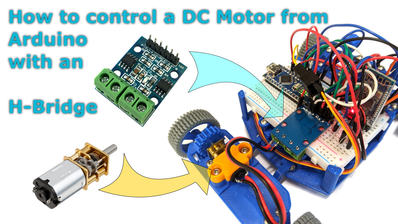 BlueCArd – part 7 – using H-Bridge to control a DC Motor from Arduino Nano